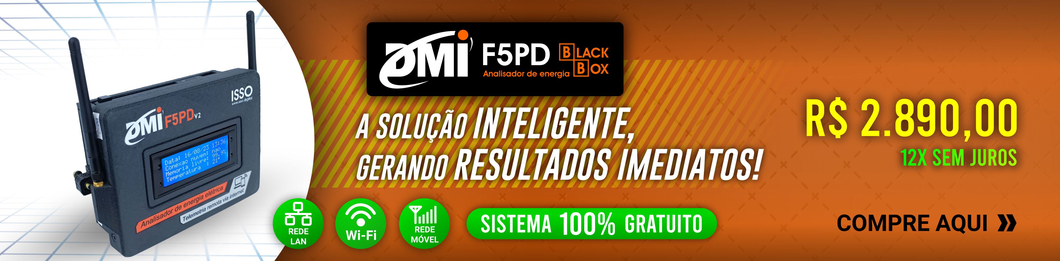 Analisador medidor de energia DMI F5PD Black Box