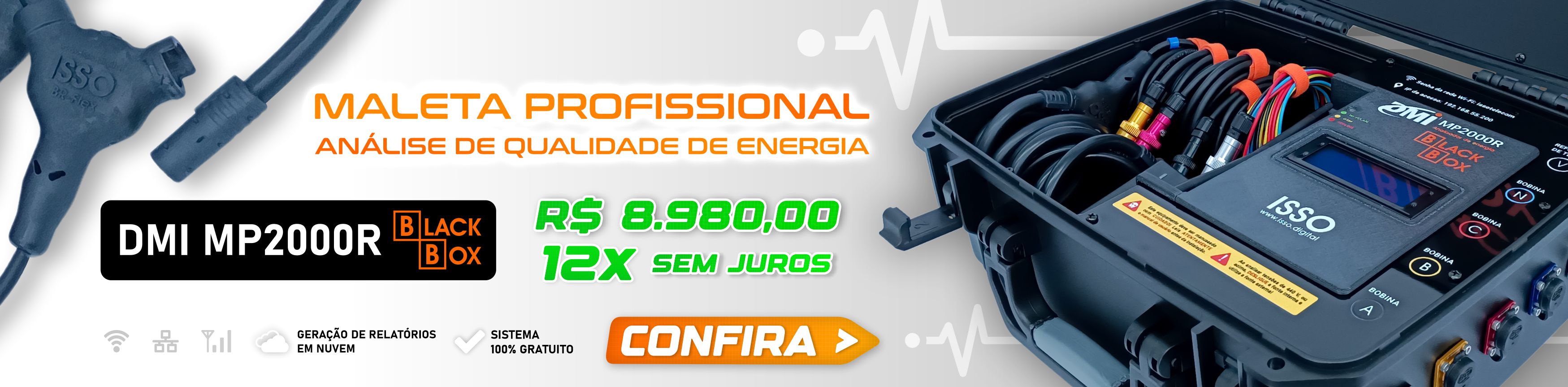 DMI MP2000R Black Box Analisador de qualidade de energia portátil