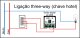 Diagrama de ligação de lâmpadas com DMI em modo Three Way